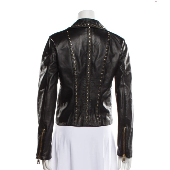 Versace Versus collection gold studded leather jacket size 46 - Picture 6 of 12